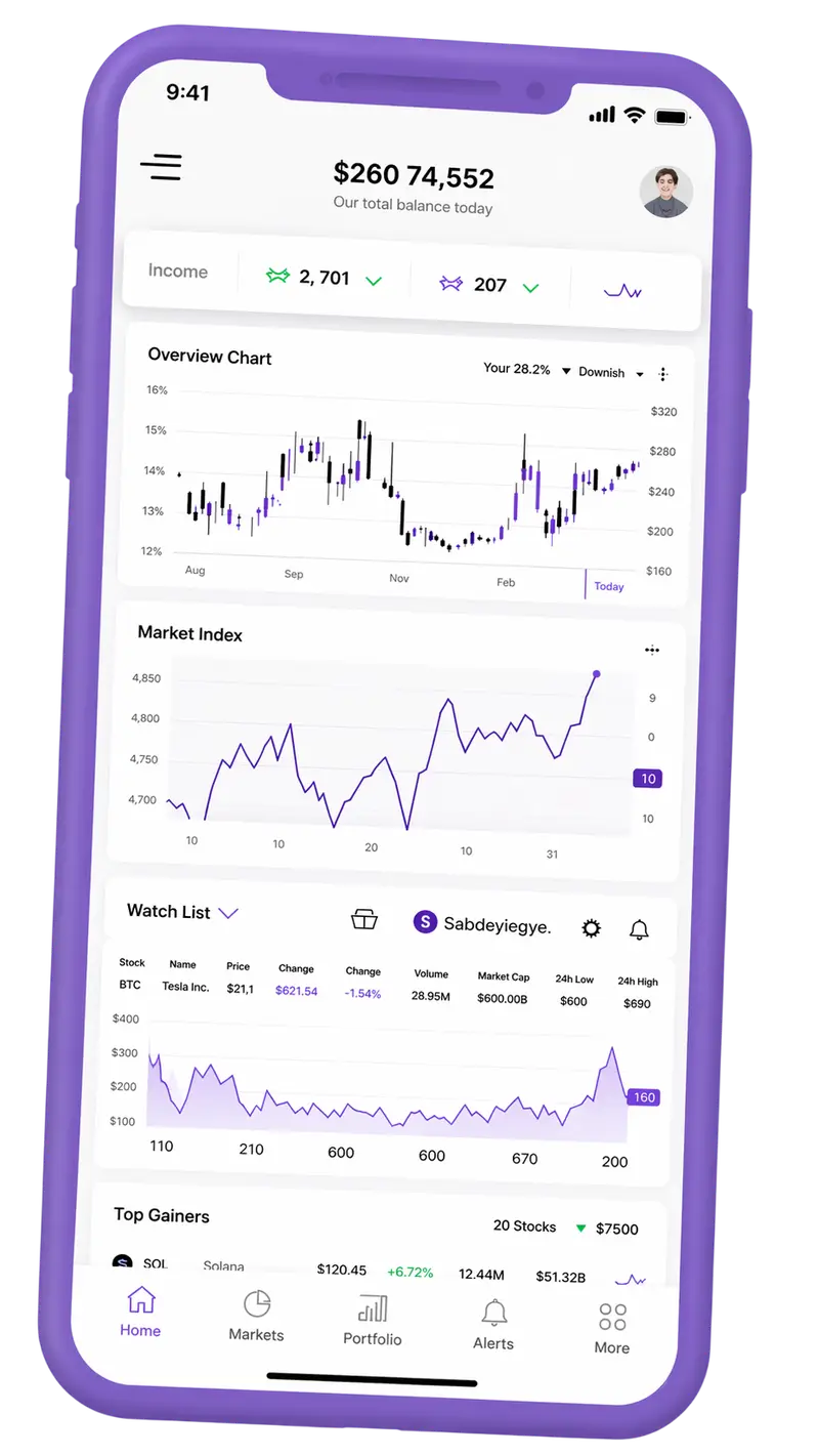 Mobile portfolio tracking display